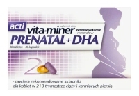 Acti Vita-miner Prenatal + DHA dla kobiet w ciąży i karmiących piersią, 30 tabletek + 30 kapsułek