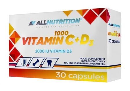 Allnutrition Vitamin C 1000 mg + D3 2000 IU, 30 kapsułek