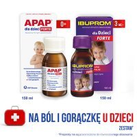 APAP dla dzieci Forte, 150 ml i IBUPROM dla Dzieci Forte 200 mg/5 ml, 150 ml