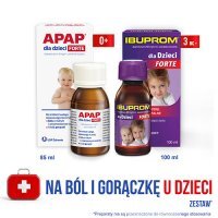 APAP dla dzieci Forte, 85 ml i  IBUPROM dla dzieci Forte, 100 ml