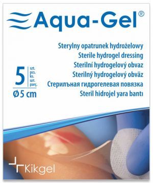 Aqua-Gel Opatrunek hydrożelowy,  Ø 5 cm, 5 sztuk