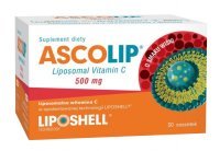 Ascolip Liposomalna witamina C 500 mg o smaku wiśni, 30 saszetek (data ważności: 30.10.2022)