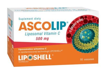 Ascolip Liposomalna witamina C 500 mg o smaku wiśni, 30 saszetek