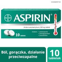 ASPIRIN 500 mg lek przeciwbólowy, 10 tabletek