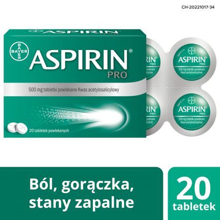 ASPIRIN Pro lek przeciwbólowy, 20 tabletek
