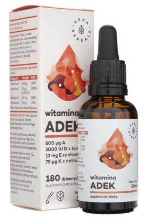 Aura Herbals Witamina ADEK - A + D3 + E + K2mk7, 30 ml