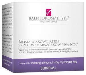 Balneokosmetyki Biosiarczkowy Krem 45+ przeciwzmarszczkowy na noc, 50 ml