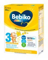 Bebiko Junior 3 NUTRIflor Expert o smaku waniliowym powyżej 1. roku życia, 600 g (data ważności: 26.05.2024)