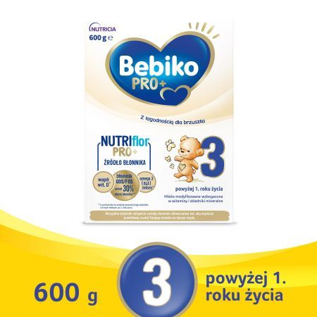 Bebiko PRO+ 3 Mleko modyfikowane dla dzieci powyżej 1. roku życia, 600 g