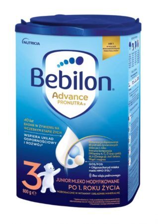 Bebilon Advance 3 Mleko modyfikowane po 1. roku życia, 800 g