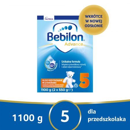 Bebilon Advance 5 Mleko modyfikowane dla przedszkolaka, 1100 g (data ważności: 30.09.2023)