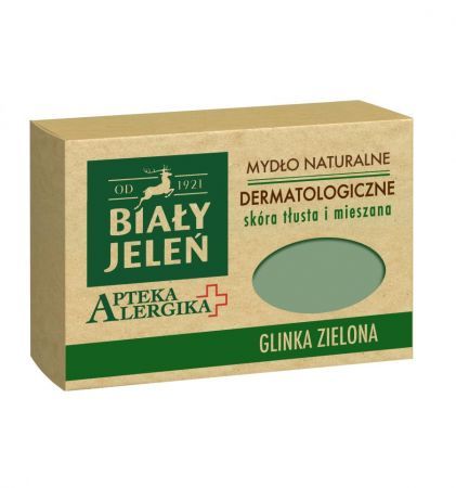 BIAŁY JELEŃ Mydło dermatologiczne z glinką zieloną Apteka Alergika, 125 g