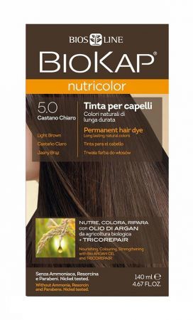 Biokap Nutricolor Farba do włosów 5.0 Jasny Brąz, 140 ml