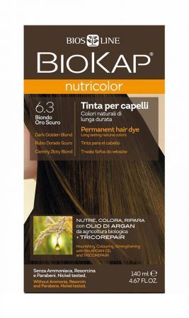 Biokap Nutricolor Farba do włosów 6.3 Ciemny Złoty Blond, 140 ml