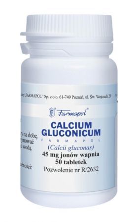 Calcium Gluconicum Farmapol 45 mg jonów wapnia, 50 tabletek