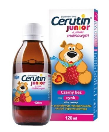 Cerutin Junior syrop o smaku malinowym, 120 ml (data ważności: 31.05.2023)