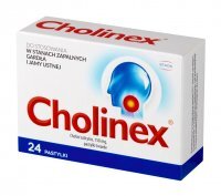 Cholinex, 24 pastylek do ssania na ból gardła