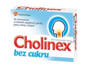 Cholinex Bez cukru, 16 pastylek do ssania na ból gardła