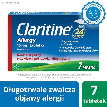 Claritine Allergy 10 mg Tabletki na alergię, 7 tabletek