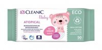 CLEANIC Baby ECO Atopical Nawilżane chusteczki dla niemowląt i dzieci, 50 sztuk (data ważności: 30.08.2022)
