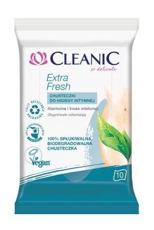 CLEANIC Extra Fresh chusteczki do higieny intymnej, 10 sztuk