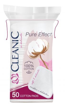 CLEANIC Płatki kosmetyczne kwadratowe Pure Effect, 50 sztuk
