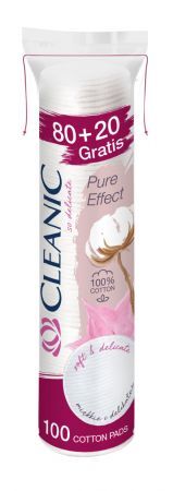 CLEANIC Płatki kosmetyczne Pure Effect Soft Touch, 80 + 20 sztuk