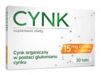 Cynk 15 mg, 30 tabletek