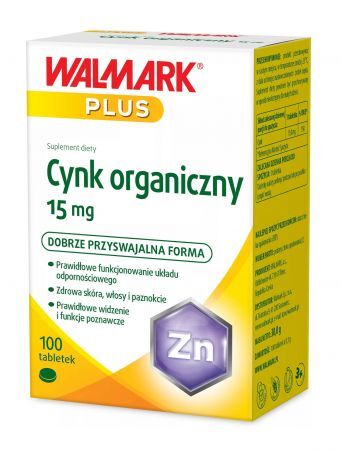 Cynk organiczny 15 mg, 100 tabletek /Walmark/