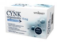 Cynk organiczny 15 mg, 60 tabletek /Vitadiet/