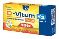 D-Vitum Forte 2000 j.m. K2 MK7, 60 kapsułek