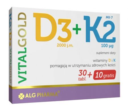 D3 + K2 VitalGold, 40 tabletek