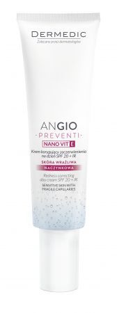 Dermedic Angio Preventi Nano Vit E Krem korygujący zaczerwienienia na dzień SPF 20+ IR, 40 ml