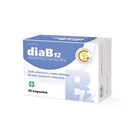 DiaB12 Witamina B12 + Kwas foliowy, 30 kapsułek