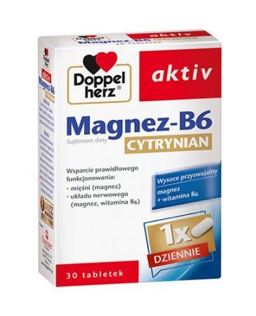 Doppelherz Aktiv Magnez-B6 Cytrynian, 30 tabletek