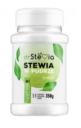 Dr Stevia Puder słodzik w kryształkach na bazie Stewii, 350 g (data ważności: 31.03.2022)