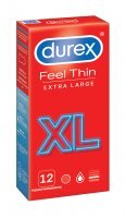 Durex Feel Thin XL Prezerwatywy cienkie powiększone, 12 szt.