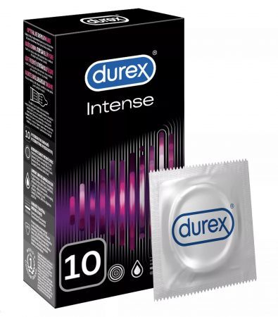 Durex Intense Prezerwatywy z żelem, wypustkami i prążkami, 10 sztuk
