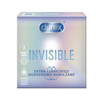 Durex Invisible Prezerwatywy supercienkie dodatkowo nawilżane, 3 sztuki