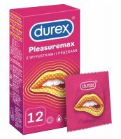 Durex Pleasuremax Prezerwatywy z wypustkami i prążkami, 12 sztuk