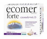 Ecomer Forte czosnek + witamina D, 60 kapsułek (data ważności: 30.03.2023)