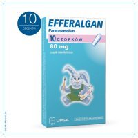 EFFERALGAN 80 mg czopki przeciwgorączkowe, 10 sztuk