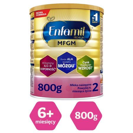 Enfamil Premium MFGM 2 Mleko następne powyżej 6. miesiąca życia, 800 g