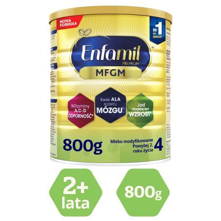 Enfamil Premium MFGM 4 Mleko modyfikowane dla dzieci powyżej 2. roku życia, 800 g