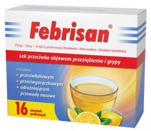 Febrisan leczenie objawów grypy i przeziębienia, 16 saszetek