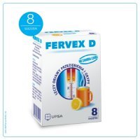 Fervex D bez cukru na objawy przeziębienia i grypy, 8 saszetek