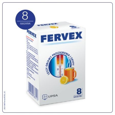 FERVEX leczenie objawów grypy i przeziębienia, 8 saszetek
