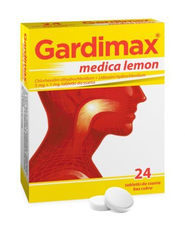 Gardimax Medica Lemon, 24 tabletki do ssania (data ważności: 28.02.2024)