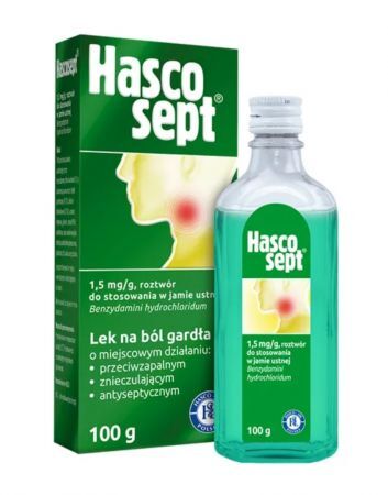 Hascosept 1,5 mg/g Roztwór do stosowania w jamie ustnej, 100 g