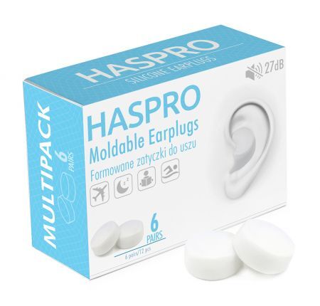 HASPRO Formowane zatyczki do uszu Biały, 12 sztuk